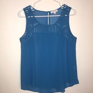 Blue Caged Tank Top